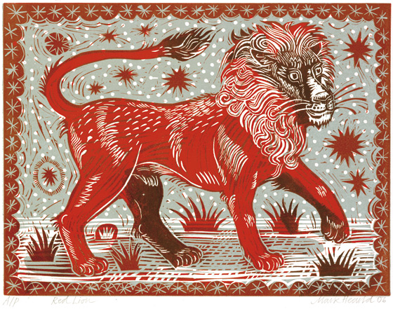 Mark Hearld - Red Lion - Linocut